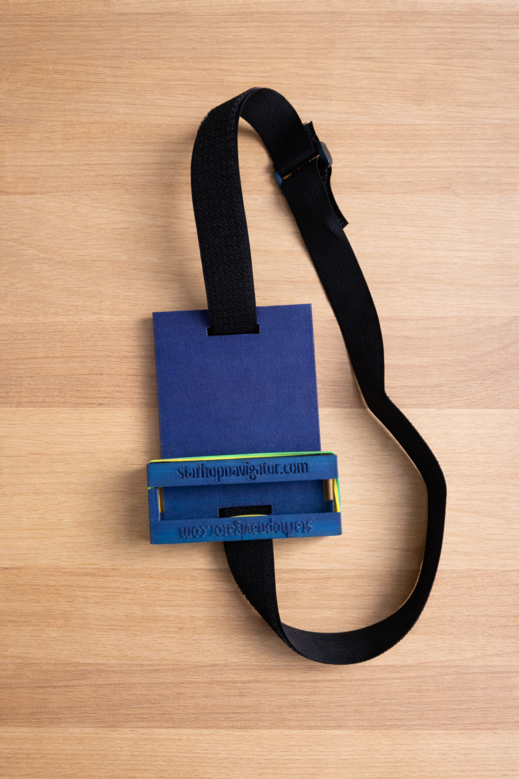 Complete 3D-printed mount assembly with strap