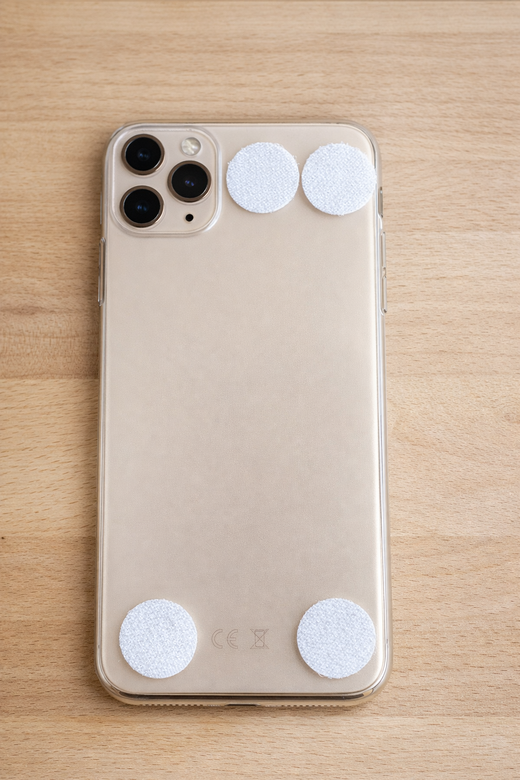 Hook-and-loop dots on phone case