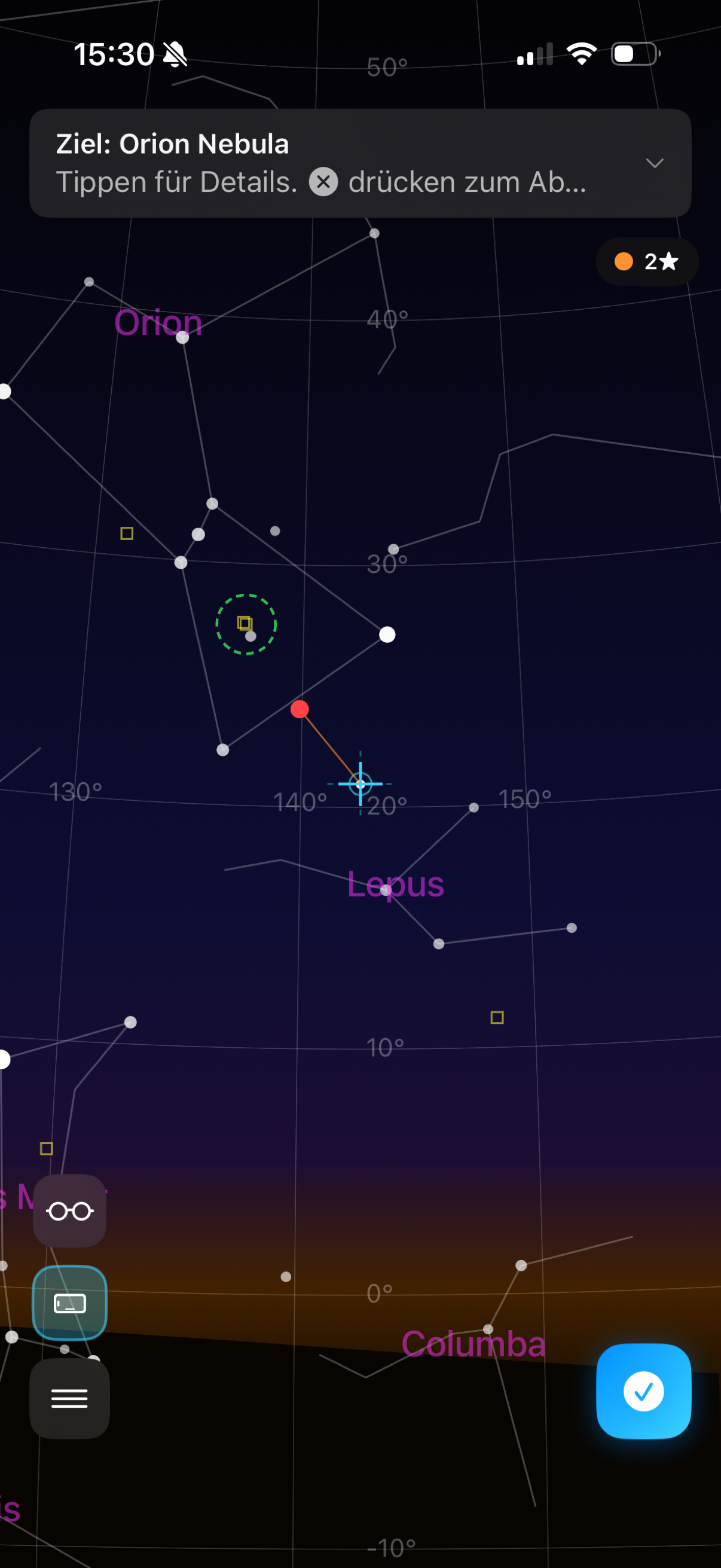 Himmelsansicht mit Zielführung